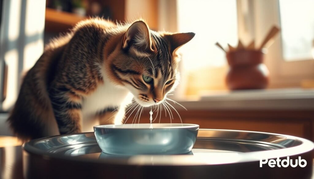 Cat drinking water