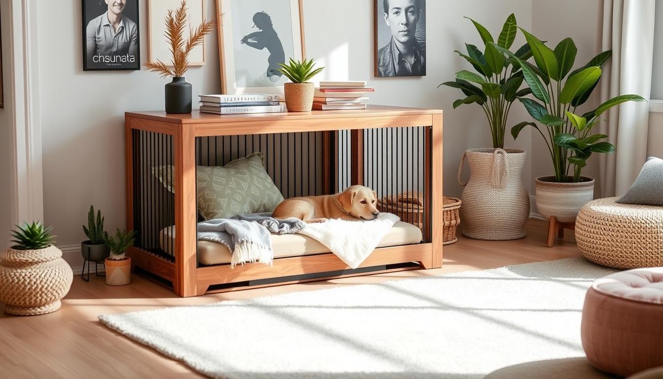 Dog crate furniture